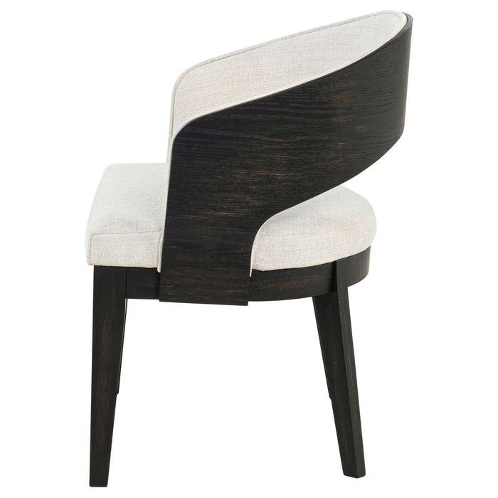 Bangor - Upholstered Dining Arm Chair (Set of 2) - Black / Cream