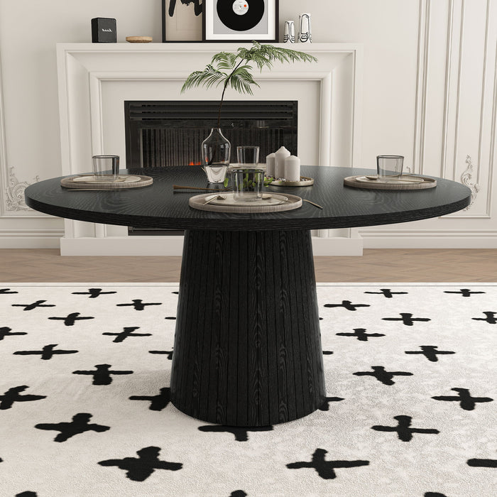 Round Dining Table With Strip Base