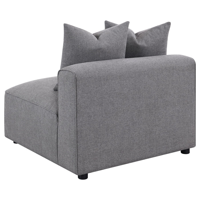 Amherst - Armless Chair With Accent Pillow - Gray