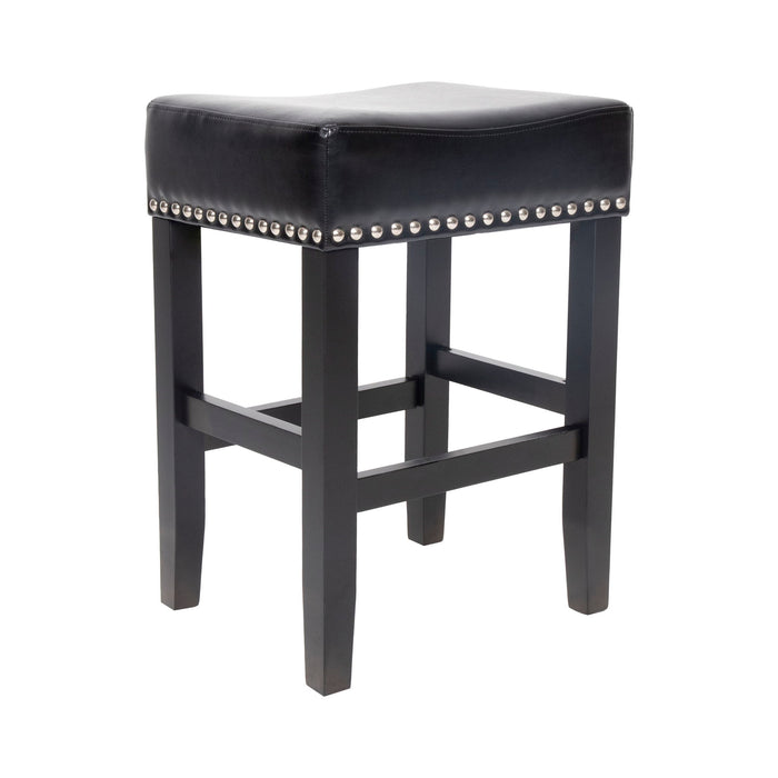Soltique - Backless Dining Counter Stool With Nailhead Trim (Set of 2)
