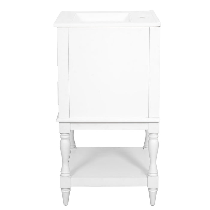 Retro Design Bathroom Vanity With Sink, 2 Drawer Storage Cabinet