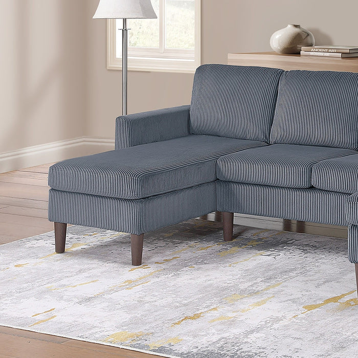 Sectional Set With Dual Chaises And Square Arms