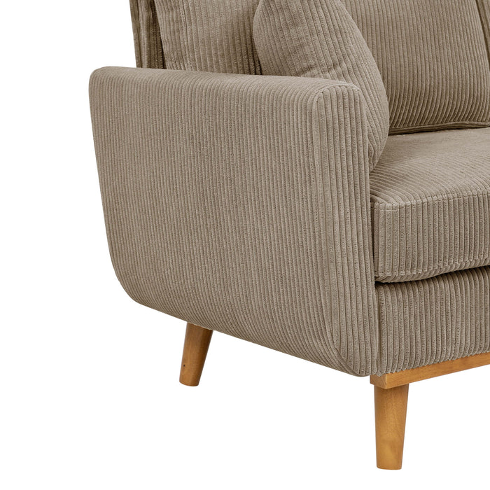 Upholstered Loveseat With Arms And Pillows