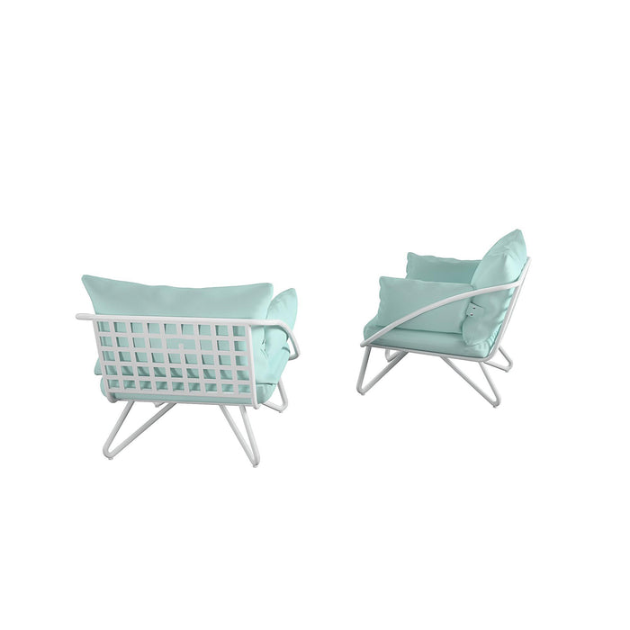 Teddi - Outdoor Lounge Chairs Set (Set of 2) - Aqua
