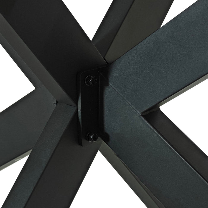 Retro Rectangular Stretch Dining Table With Embossed Center Plate