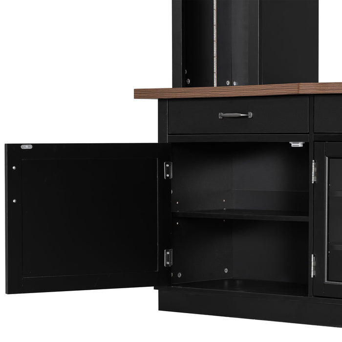 Extra Long TV Stand With 7 Color LED Lights, Adjustable Shelves & Storage Cabinets