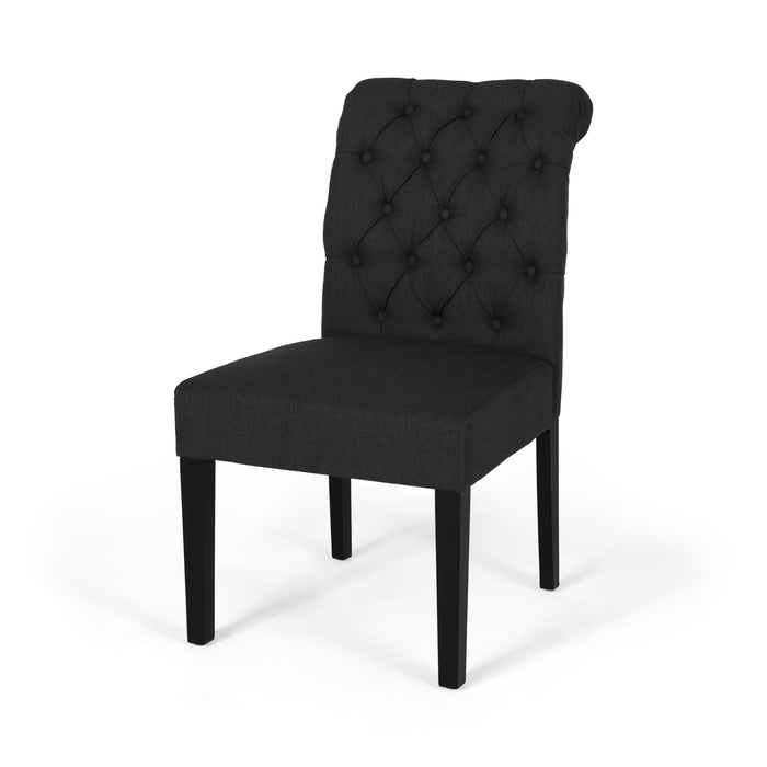 Broxton - Tuft Dining Rolltop Chairs With Button Tufted Backrest (Set of 2)