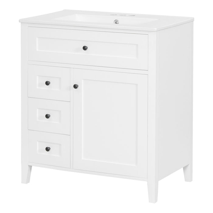 Bathroom Vanity With Sink, 3 Drawers And Adjustable Shelf, Freestanding Storage Unit
