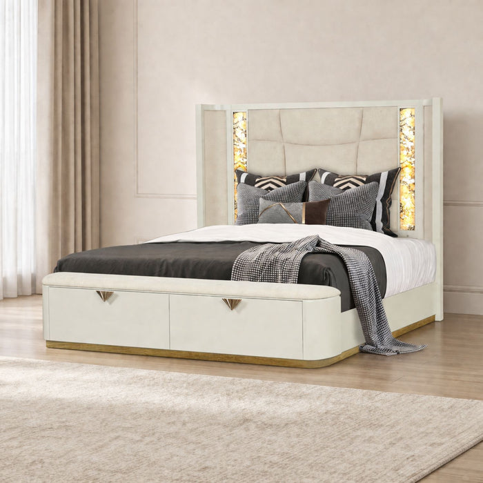 La Pierre - Modern Bedroom Set With Upholstered LED Bed