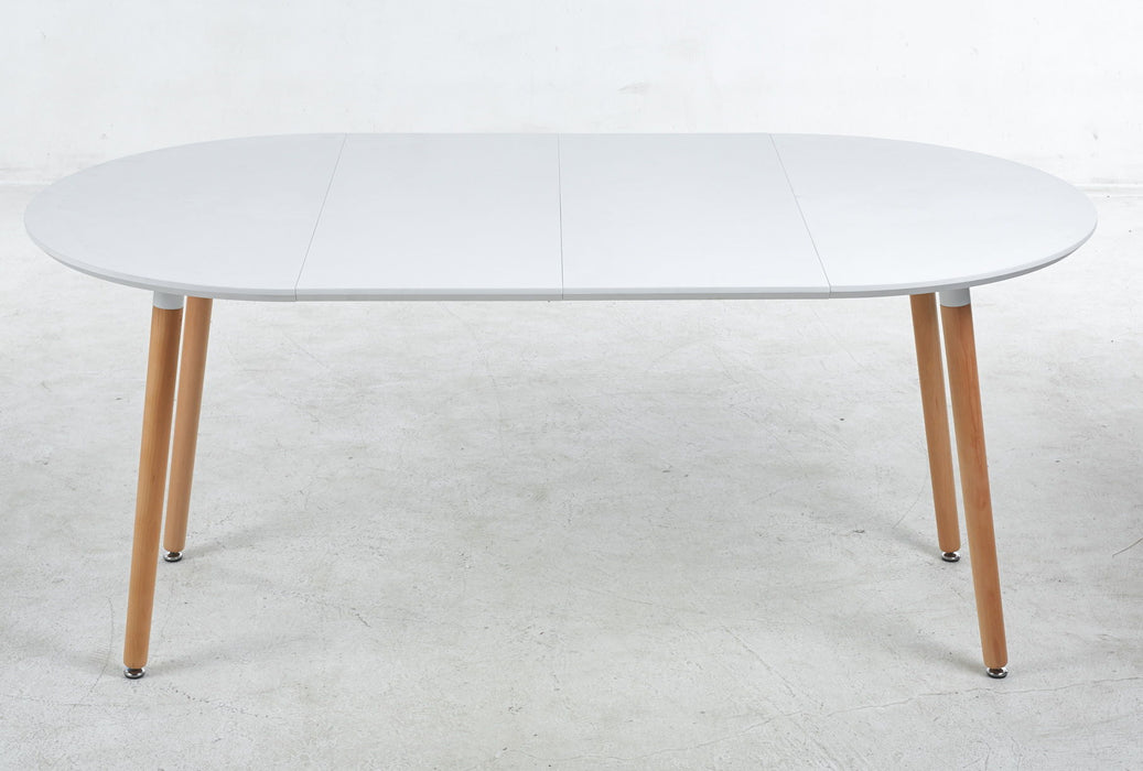 Extensible Table, Dining Table, Office Table, Coffee Table, Wood Leg - Matte White
