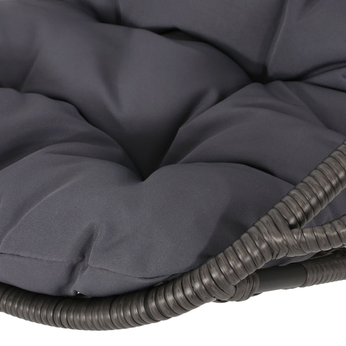 Rustic Hanging Basket Chair With Cushion