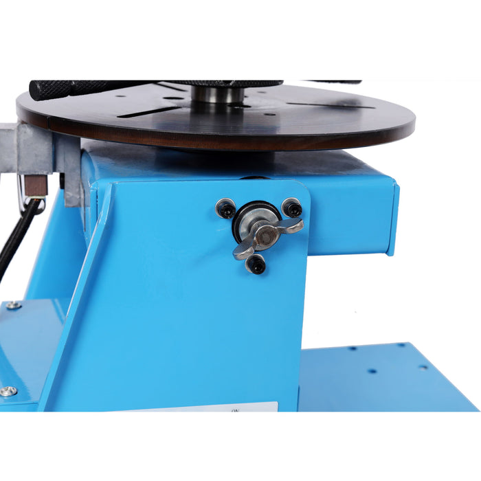 Portable Rotary Welding Positioner With 3 Jaw Lathe Chuck, 0 - 90° Turntable - Blue