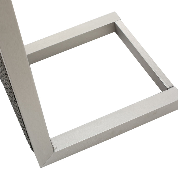 Cape - Coral Wicker C Shaped Table Modern DesignRattan And Aluminum Frame - Brown