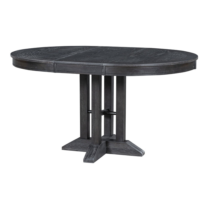 Dining Set & Extendable Round Table And 4 Upholstered Chairs