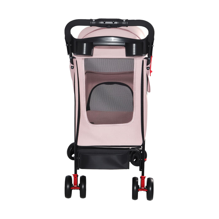 Foldable Pet Stroller For Small Dogs And Cats With Multi Functional Tray
