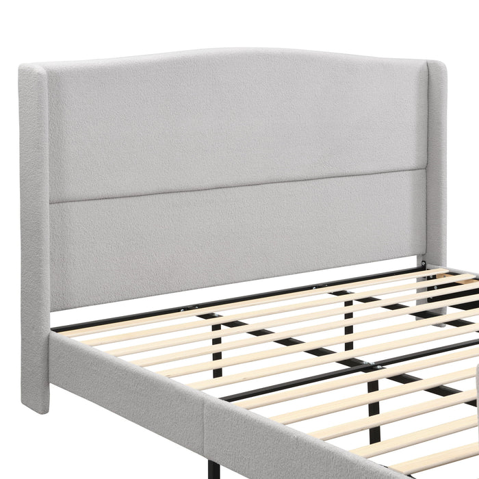 Platform Bed Frame With Tall Headboard And High Footboard