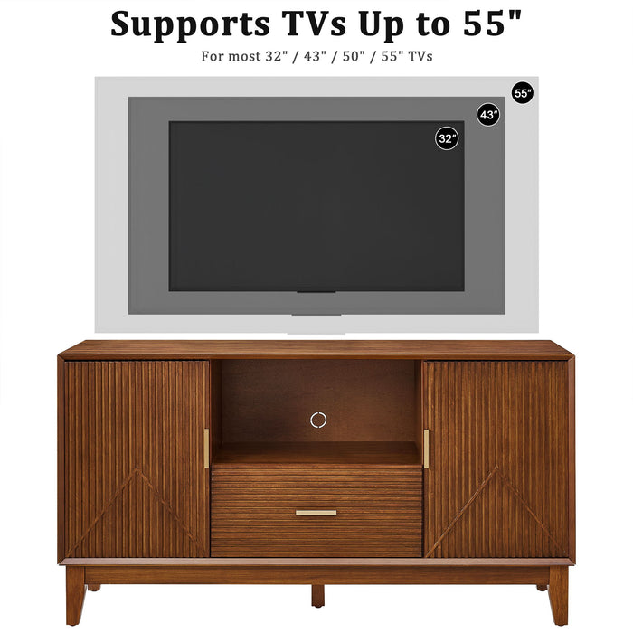 TV Stand With Drawer And Cabinets - Brown