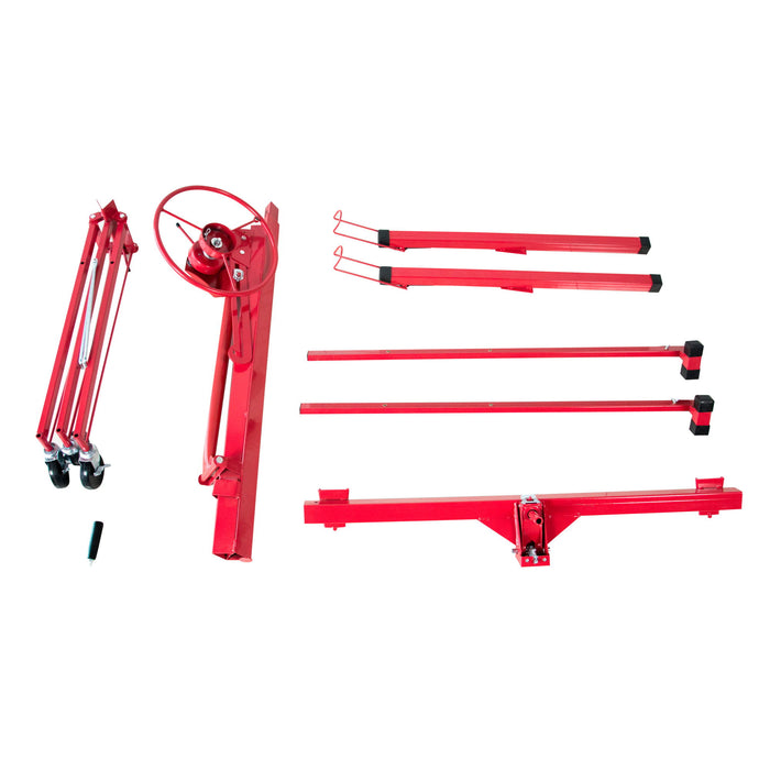 Drywall Panel Lifter Drywall Panel Hoist Jack Lifter Jack Rolling Caster Panel Hoist 11Ft - Red