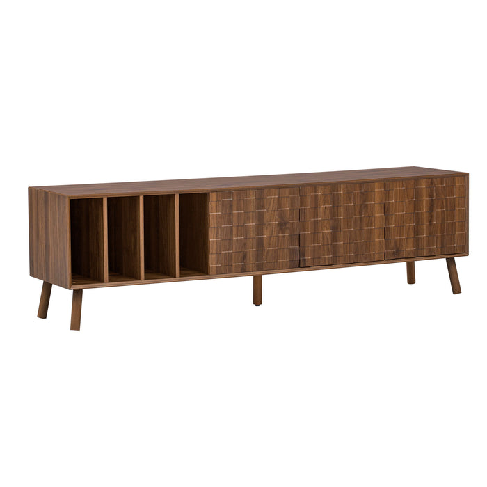 TV Stand With 5 Legs, Media Console Table For Tvs Up To 75" - Walnut