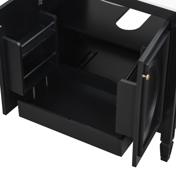 Bathroom Vanity With Sink With 2 Doors And Adjustable Shelf