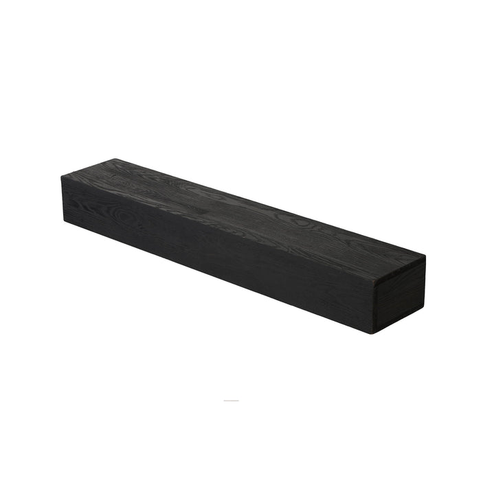 48'' Embossed Fireplace Mante, Wall Mounted Floating Shelf - Black
