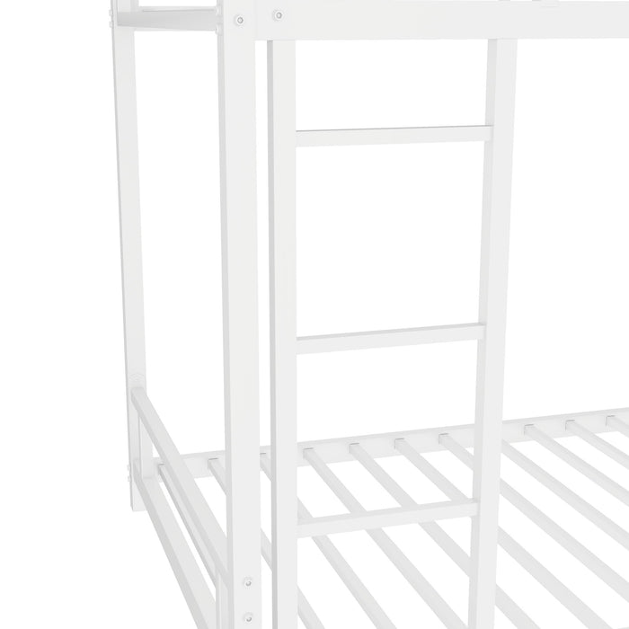Bunk Bed With Noise Reduction And Safety Guardrail