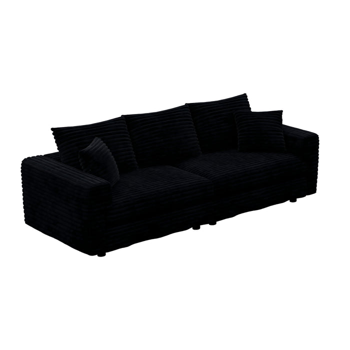 Convertible Deep Seat Sofa With Soft Pillows And Ottomans