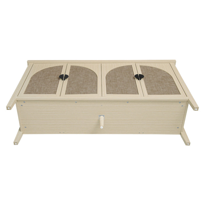 Rattan 4 Door Cabinet, Suitable For Bedroom - Natural