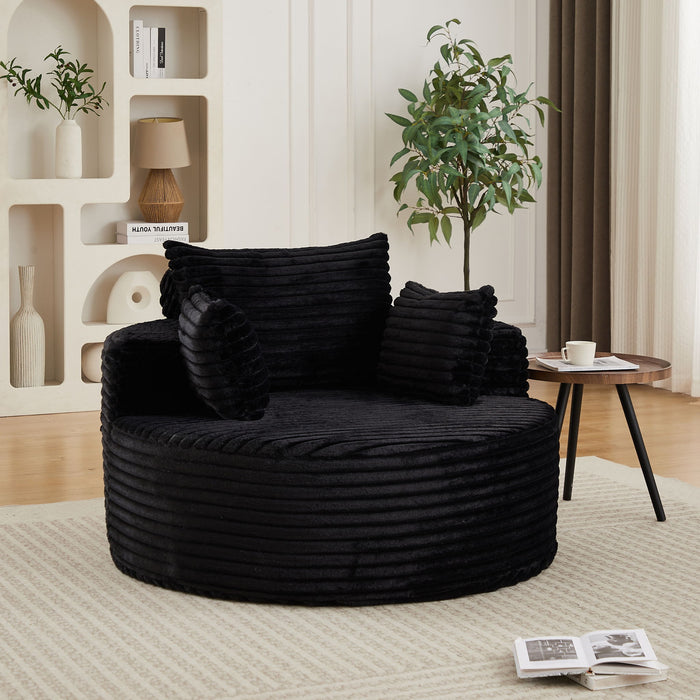 Modern Single Sofa With Backrest Pillow For Living Room