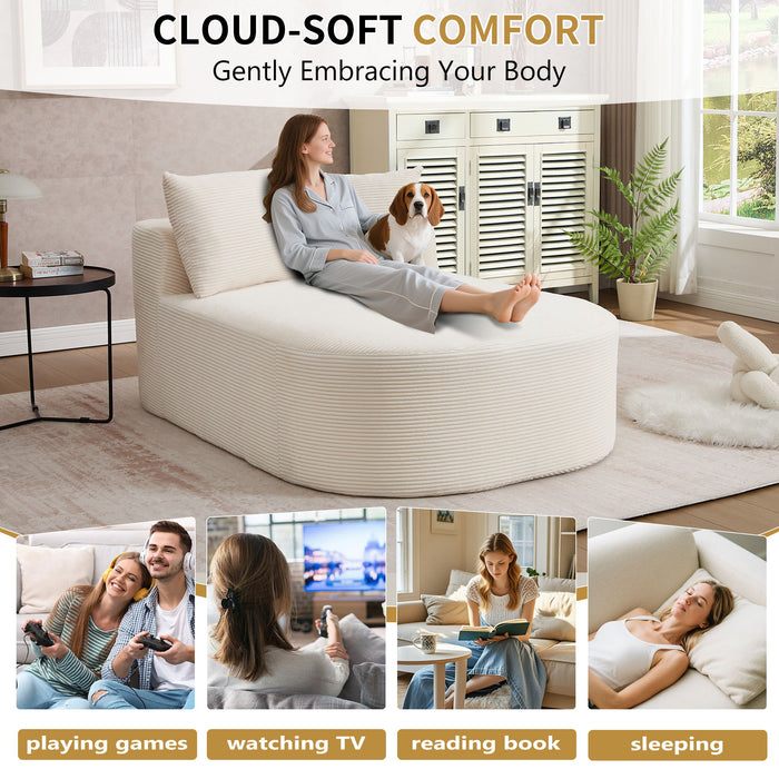 Oversized Chaise Lounge Sofa Bed With Deep Seat And Soft Pillows