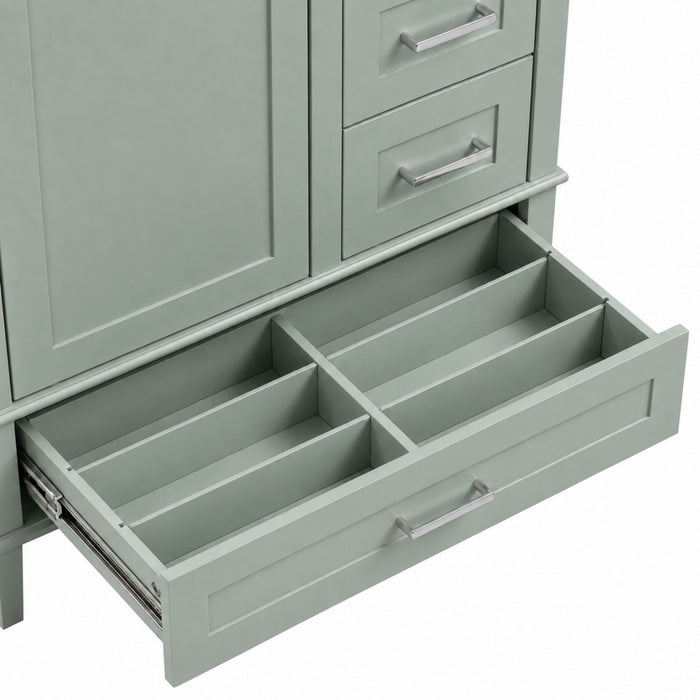 Bathroom Vanity With Sink, Soft Closing Door And Drawers - Light Green
