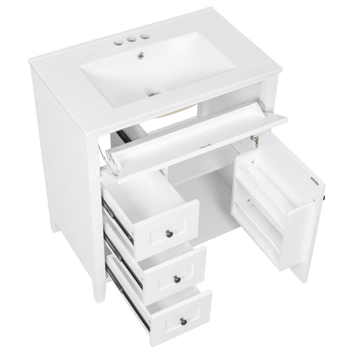 Bathroom Vanity With Sink, 3 Drawers And Adjustable Shelf, Freestanding Storage Unit