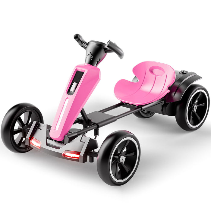 Electric Kids Pedal Go Kart With Adjustable Seat, Foldable Design