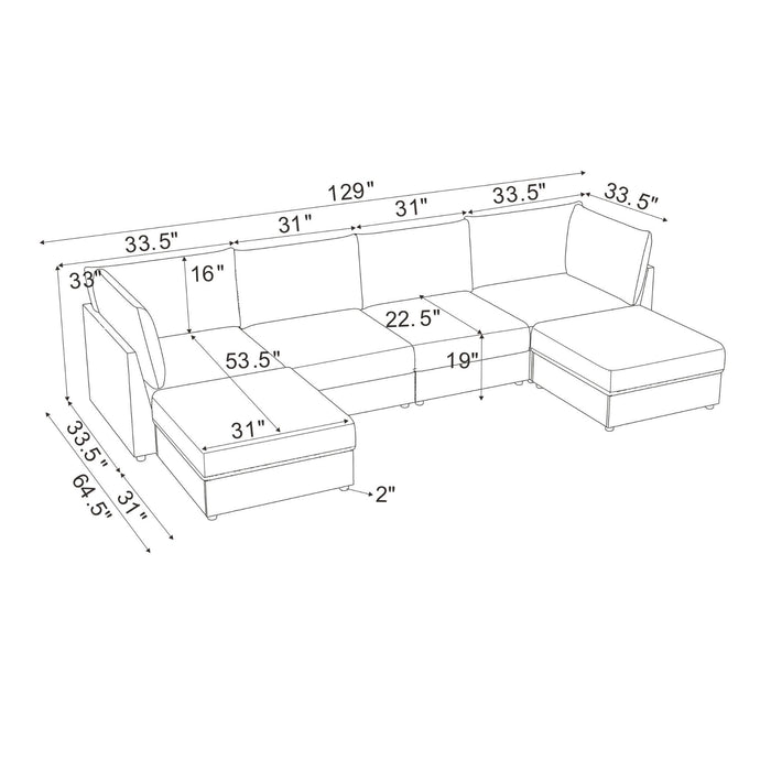 Modern Reversible Modular Sectional