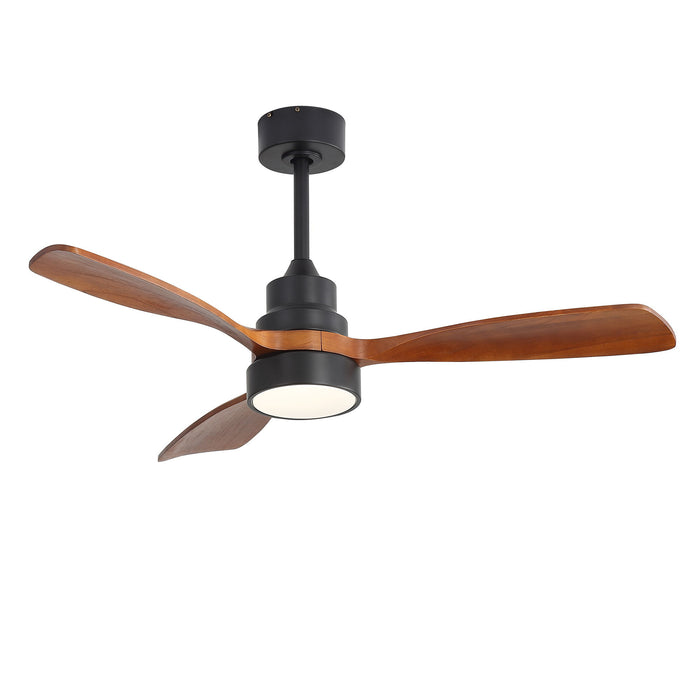 48" Ceiling Fan With Light, Dual Mount (Flush / Downrod), Dimmable LED, Quiet DC Motor, 3 Blades