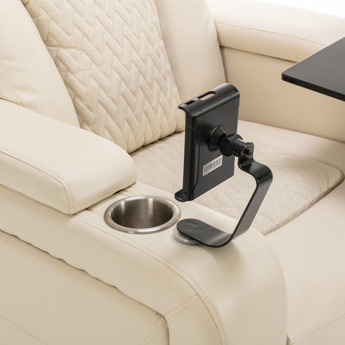 270 Degree Swivel Power Recliner With Tray Table, Phone Holder, Cup Holder, USB Port