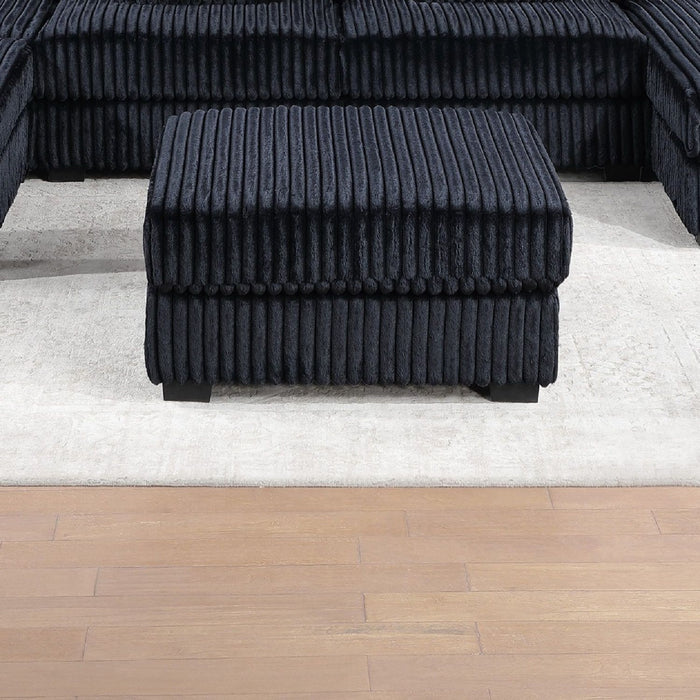 Soft Upholstered Ottoman - Black