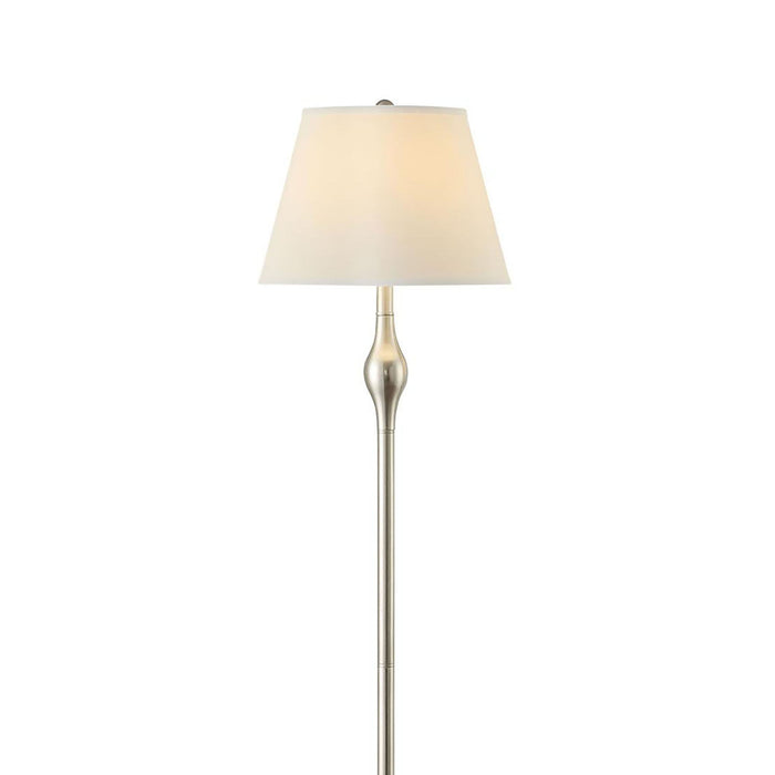 3 Piece Lamp Set, Floor Lamp And 2 Table Lamps - Silver