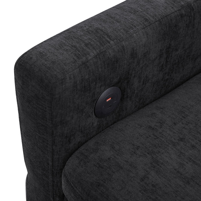 Convertible Sofa Bed Loveseat With Adjustable Backrest And USB Ports