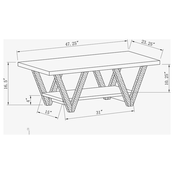 Angled Leg Coffee Table - Gray