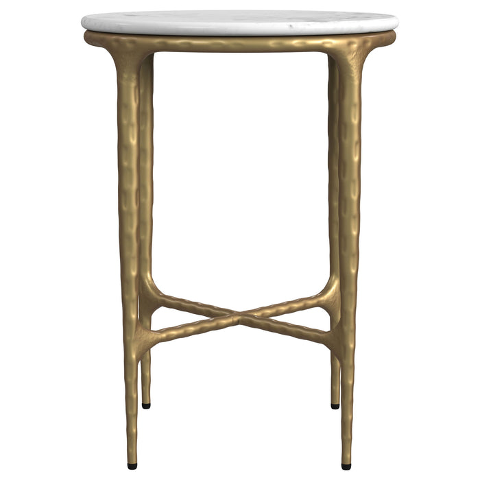 Prussia - Round Side Table - White Marble