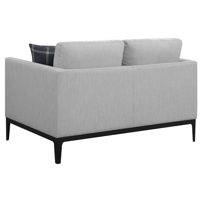 Saba - Cushion Back Loveseat With Pillow Top Arms - Light Gray