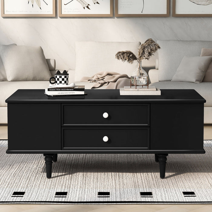 Modern Rectangle Coffee Table With Four Drawers