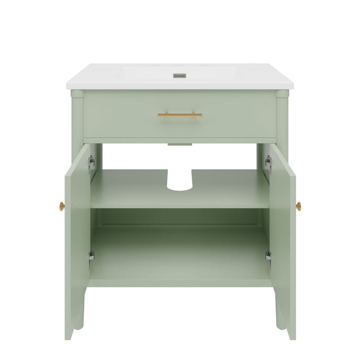 Bathroom Vanity With Sink, Soft Close Doors And Adjustable Shelf