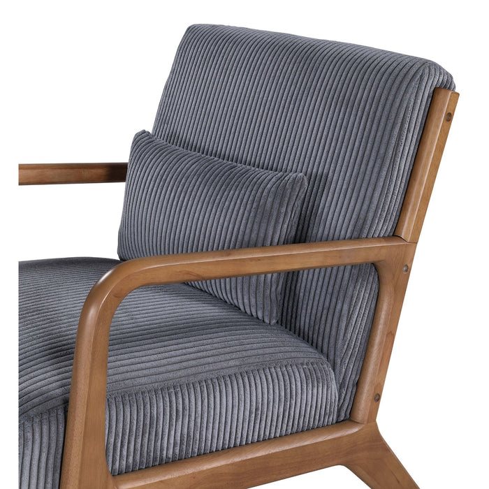 Upholstered Armchair With Back Support Pillow