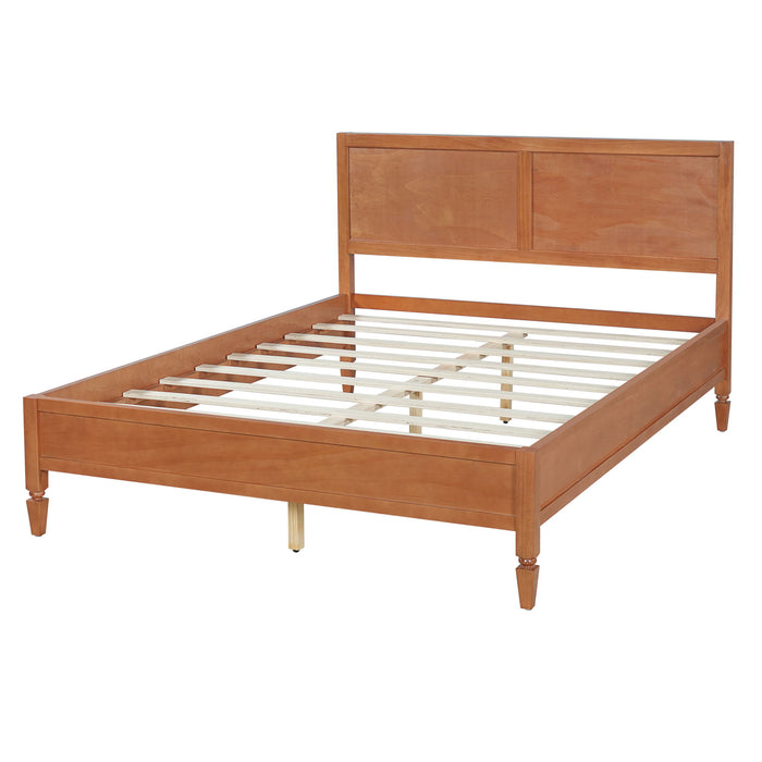 Classic Platform Bed Frame With Panel Headboard