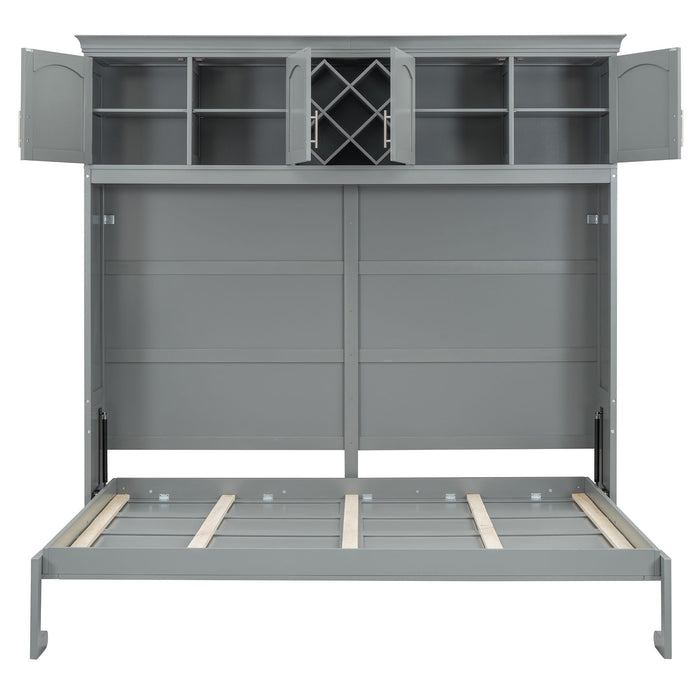 Murphy Wall Bed With Top Cabinets & Wine Rack