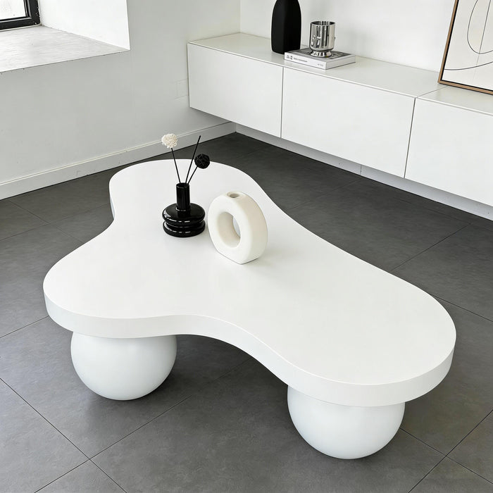 Cloud Shaped Coffee Table With 3 Ball Legs For Living Room