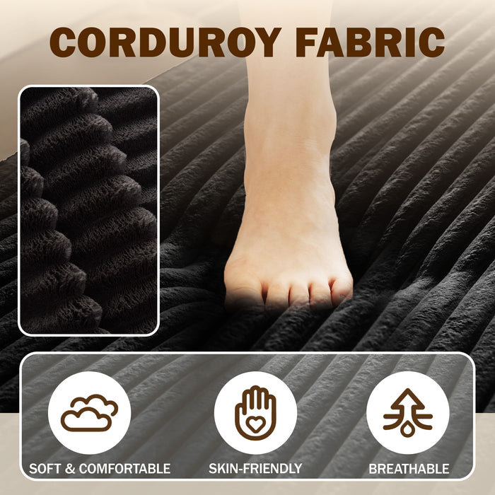 Modern Floor Sofa With 2 Pillows, Convertible Twin Size Folding Mattress For Living Room