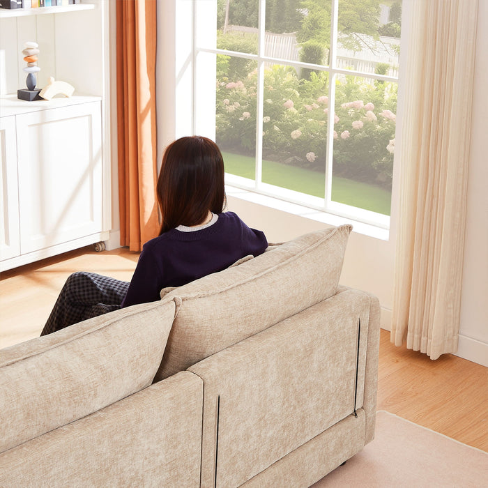 Modular L-Shaped Sectional Sofa With Movable Ottoman